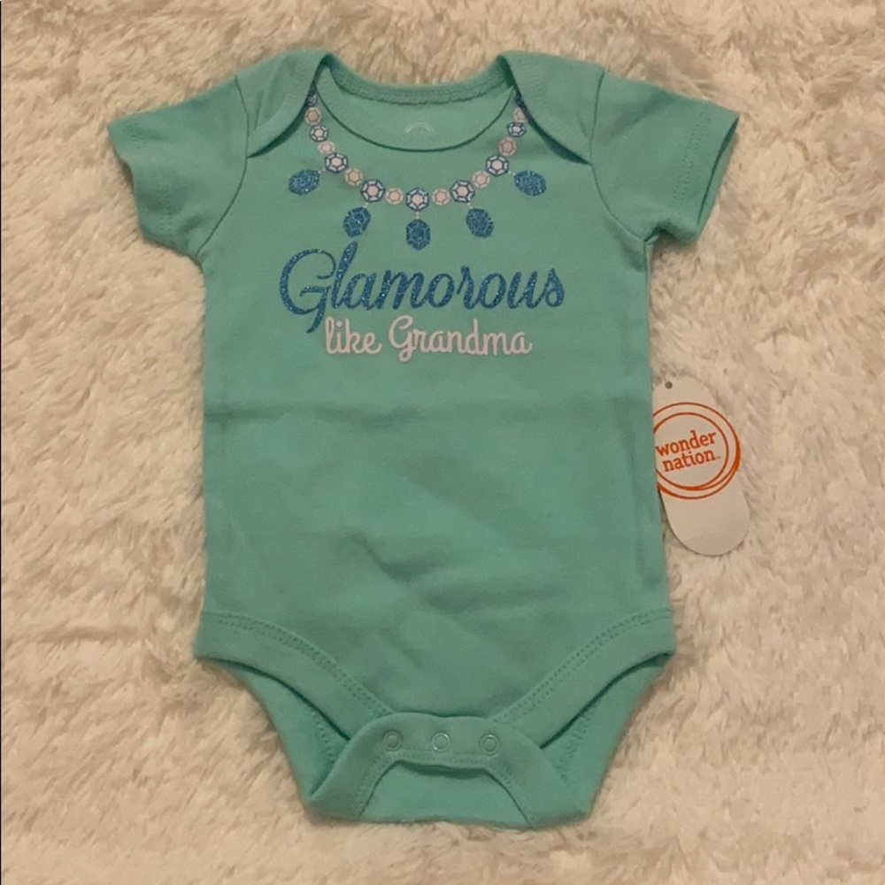 New “Glamorous like Grandma” printed Onesie